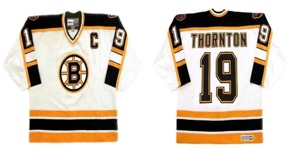 2019 Men Boston Bruins #19 Thornton White CCM NHL jerseys->boston bruins->NHL Jersey